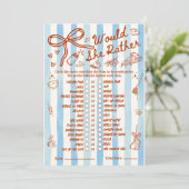 Would She Rather Baby Shower Game in Red Blue (Stehend Vorderseite)