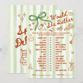 Would She Rather Baby Shower Game in Red Green (Vorne/Hinten)