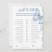 Would She Rather Bridal Shower Game Blue Butterfly (Vorderseite)