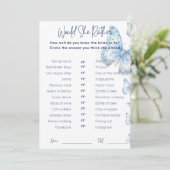 Would She Rather Bridal Shower Game Blue Butterfly (Stehend Vorderseite)
