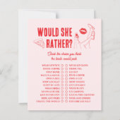 Would She Rather Bridal Shower Game Girl Gone Mild (Vorderseite)