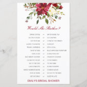 Would She Rather Bridal Shower Game PRINTED (Vorderseite)