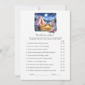 Would She Rather Camp Bachelorette Weekend Game Einladung (Vorderseite)