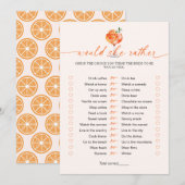 Would She Rather Cocktail Bridal Shower Game  Einladung (Vorne/Hinten)