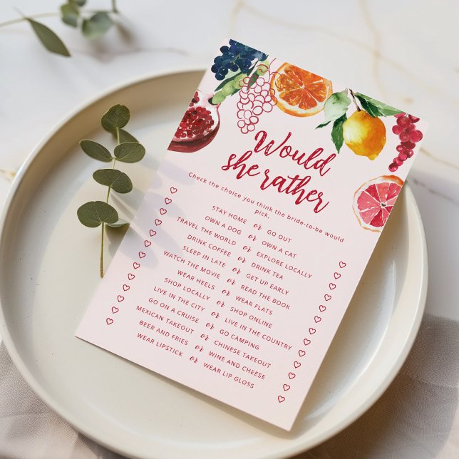 Would She Rather Fruit Off the Market Bridal game (Von Creator hochgeladen)