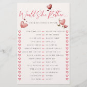 Would She Rather Valentine Vine Bridal Shower Game Flyer (Vorne)