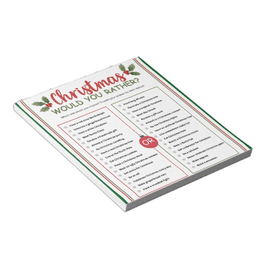 Would You Rather Christmas Game Notizblock (angewinkelt)