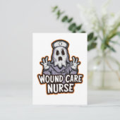 Wound Care Nurse Ghoul Ghost Nurse Halloween-Gesch Ankündigungspostkarte (Stehend Vorderseite)