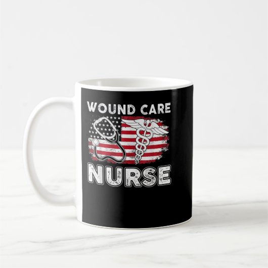 Wound Care Nurse RN Pflege American Flag 4. Juli Kaffeetasse (Links)
