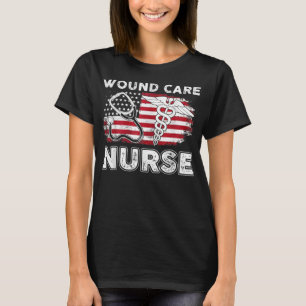 Wound Care Nurse RN Pflege American Flag 4. Juli T-Shirt