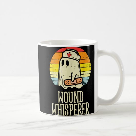 Wound Whisperer Ghost Nurse Boo Halloween Nursing Kaffeetasse (Rechts)