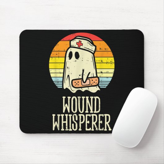 Wound Whisperer Ghost Nurse Boo Halloween Nursing Mousepad (Mit Mouse)