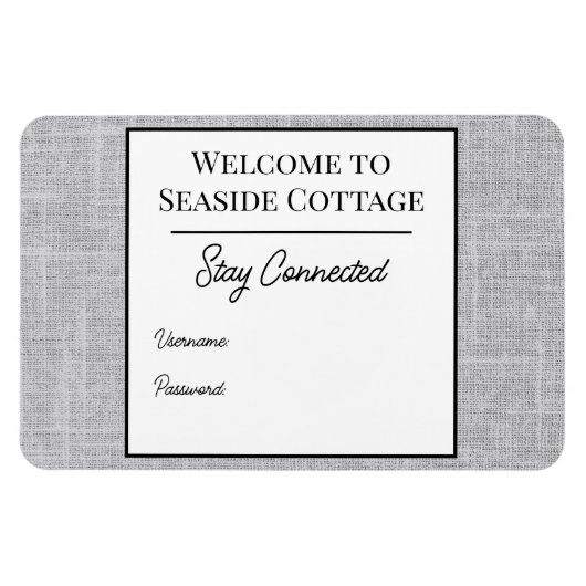 Woven Airbnb Vacation Rental Wifi Magnet (Horizontal)