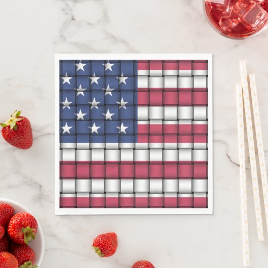 Woven American Flag Party Napkins Serviette (Beispiel)