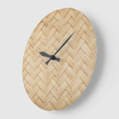 Woven Bamboo Abstrakte Textur Hintergrund. Große Wanduhr (Winkel)