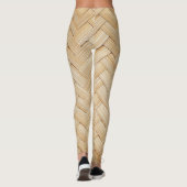Woven Bamboo Abstrakte Textur Hintergrund. Leggings (Rückseite)
