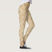 Woven Bamboo Abstrakte Textur Hintergrund. Leggings (Rechts)