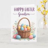 Woven Basket Easter Message Card Karte (Gelbe Blume)