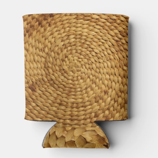 Woven Bast: Texturbraune Authentizität Dosenkühler (Rückseite)