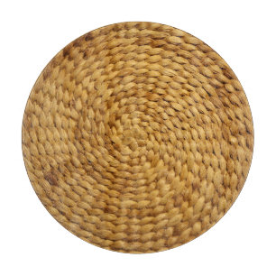 Woven Bast: Texturbraune Authentizität Schneidebrett