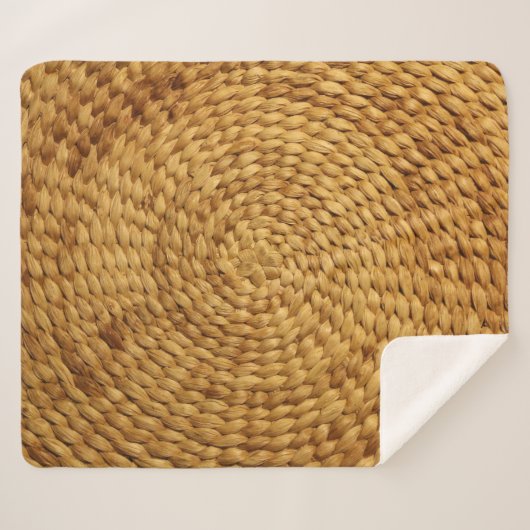 Woven Bast: Texturbraune Authentizität Sherpadecke (Vorderseite (Horizontal))