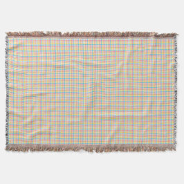 Woven blanket with a colorful plaid pattern decke