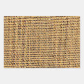 Woven Burlap Geschenkwrap - Rustic Burlap Pattern Geschenkpapier Set (Vorderseite 3)