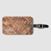 Woven Cane Muster - Natürliche Faserstruktur Gepäckanhänger (Vorderseite (Horizontal))