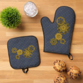 Woven Clockwork Ofenhandschuh & Topflappen-Set (Oben Unten)