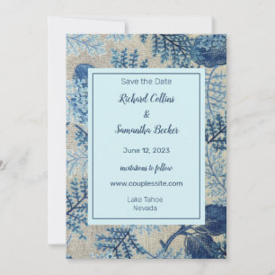Woven Floral Wedding rettet das Datum Save The Date