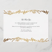 Woven Gold Leaf Rahmen Foto Hochzeit speichern das Folieneinladung (Rückseite)