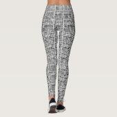 Woven Graphic Burlap Silver and Black Leggings (Rückseite)