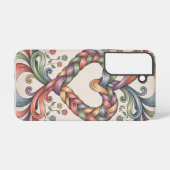 Woven Heart - Folk Art Ribbons Samsung Galaxy Hülle (Rückseite (Horizontal))