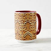 Woven Islamic Motif Mug | Tactile Earth Tones Tasse (VorderseiteRechts)