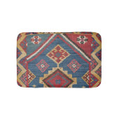 Woven Kilim Royal Blue Yellow Classic  Badematte (Vorderseite)