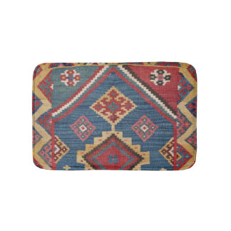 Woven Kilim Royal Blue Yellow Classic  Badematte