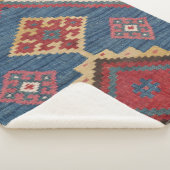 Woven Kilim Royal Blue Yellow Classic  Sherpadecke (3/4)