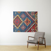 Woven Kilim Royal Blue Yellow Classic  Wandteppich (Beispiel (Horizontal))