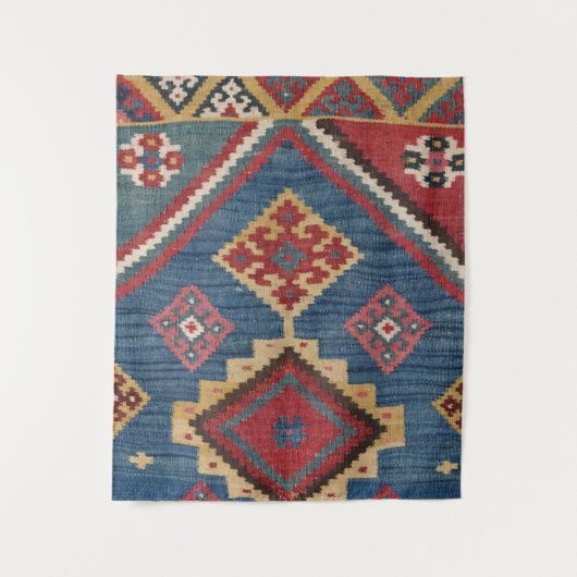 Woven Kilim Royal Blue Yellow Classic  Wandteppich (Vorderseite)