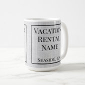 Woven Linen Gray Airbnb Ferien Rental Beach Kaffeetasse (VorderseiteRechts)