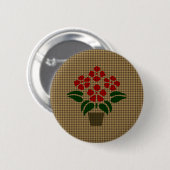 Woven Poinsetta Button (Vorne & Hinten)