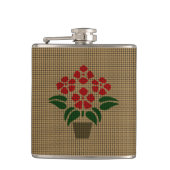 Woven Poinsetta Flachmann (Vorderseite)