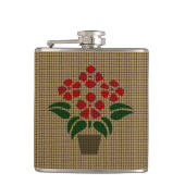 Woven Poinsetta Flachmann (Vorderseite)