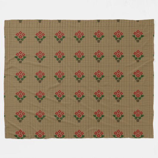 Woven Poinsetta Fleecedecke (Vorderseite (Horizontal))