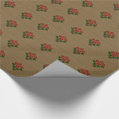 Woven Poinsetta Geschenkpapier (Ecke)