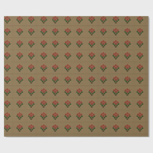 Woven Poinsetta Geschenkpapier (Flach)