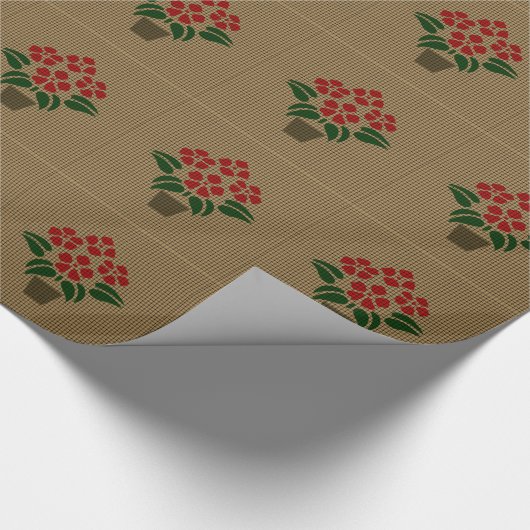 Woven Poinsetta Geschenkpapier (Ecke)