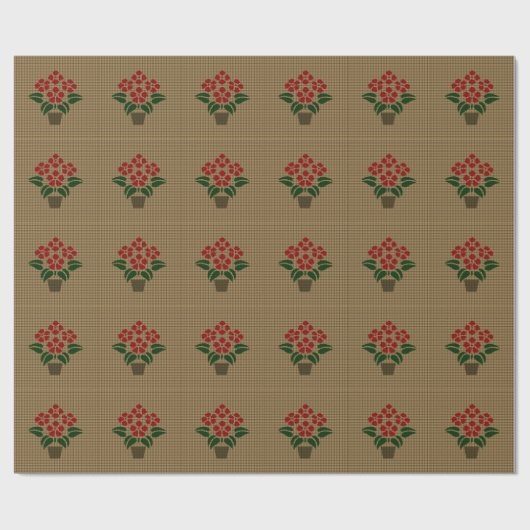 Woven Poinsetta Geschenkpapier (Flach)