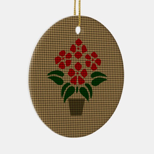 Woven Poinsetta Keramikornament (Rechts)