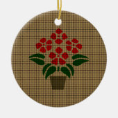 Woven Poinsetta Keramikornament (Vorne)